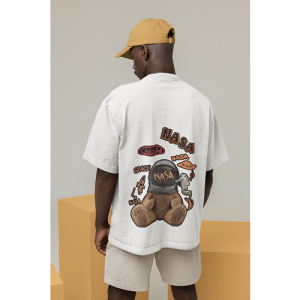 Drop Shoulder Graphic Print Crew Neck T-Shirt osm012