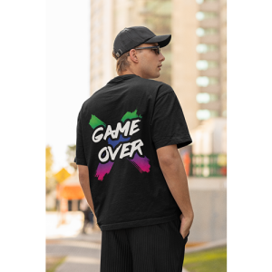 Drop Shoulder Graphic Print Crew Neck T-Shirt osm014