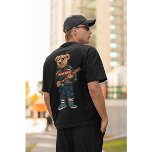 Drop Shoulder Graphic Print Crew Neck T-Shirt osm027