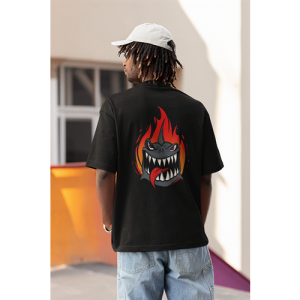 Drop Shoulder Graphic Print Crew Neck T-Shirt osm036