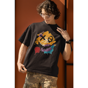 Drop Shoulder Graphic Print Crew Neck T-Shirt osm001