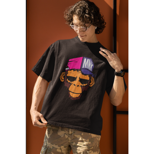 Drop Shoulder Graphic Print Crew Neck T-Shirt osm002