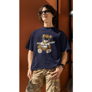 Drop Shoulder Graphic Print Crew Neck T-Shirt osm003