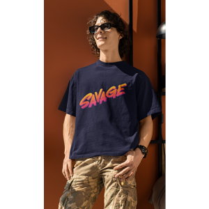 Drop Shoulder Graphic Print Crew Neck T-Shirt osm004