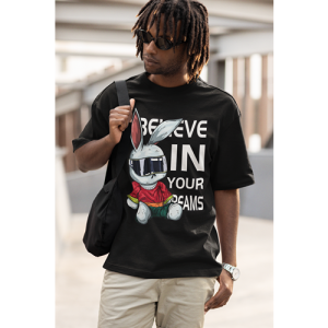 Drop Shoulder Graphic Print Crew Neck T-Shirt osm032