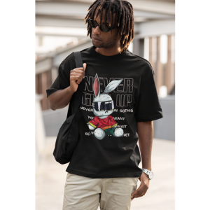 Drop Shoulder Graphic Print Crew Neck T-Shirt osm034