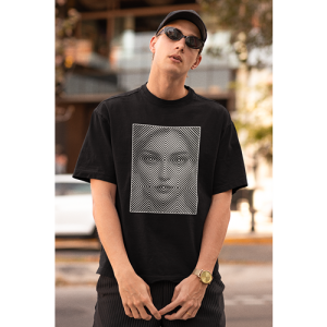 Drop Shoulder Graphic Print Crew Neck T-Shirt osm037