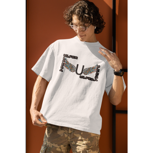 Drop Shoulder Graphic Print Crew Neck T-Shirt osm038