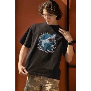 Drop Shoulder Graphic Print Crew Neck T-Shirt osm039