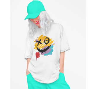 Drop Shoulder Graphic Print Crew Neck T-Shirt osw003
